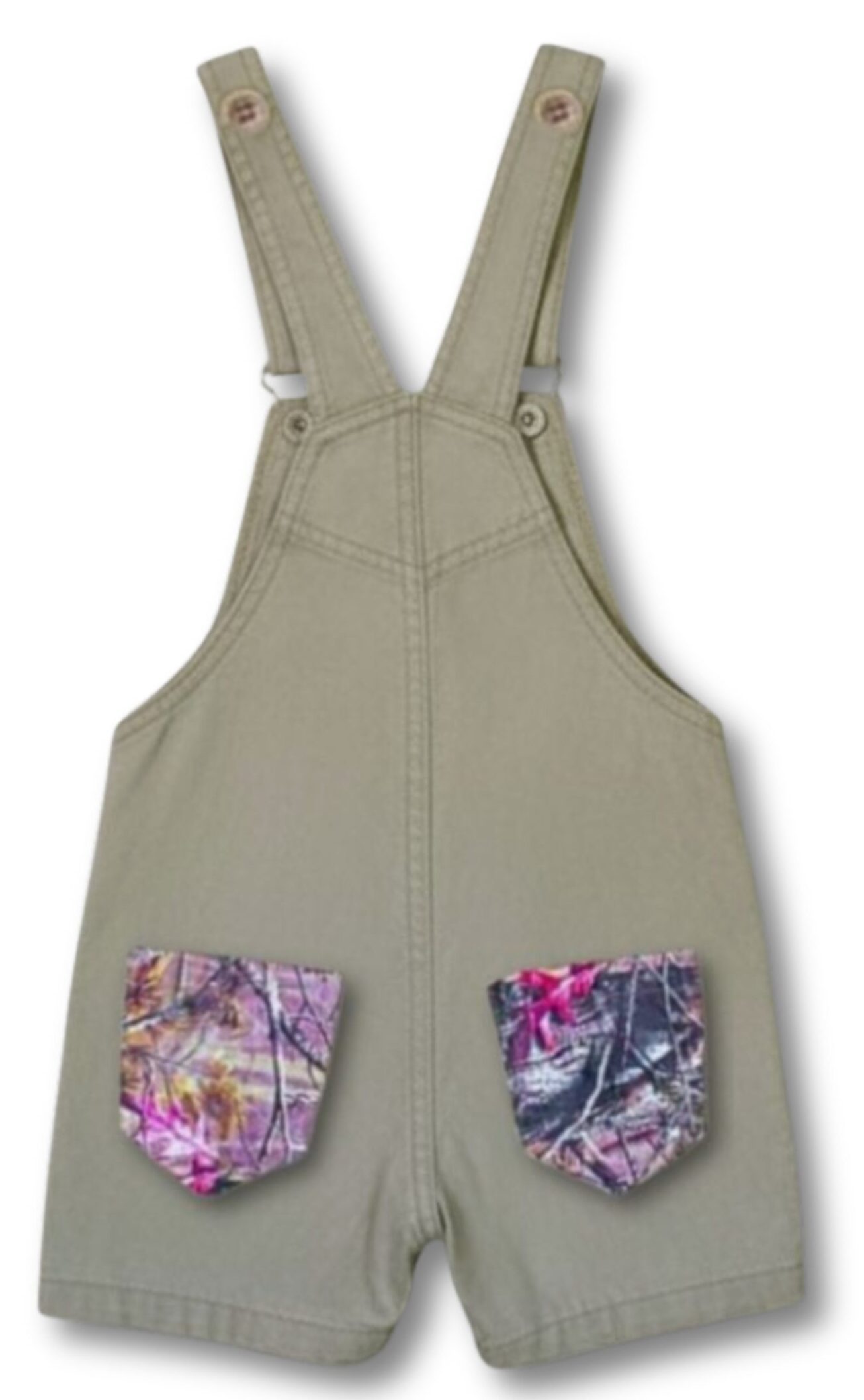 Dungarees - Infants Short - Khaki and Pink Camo - Image 2