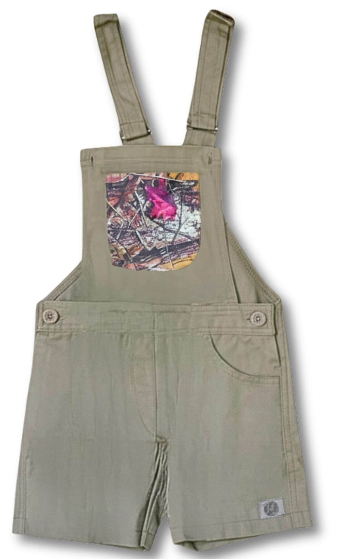 Dungarees - Infants Short - Khaki and Pink Camo