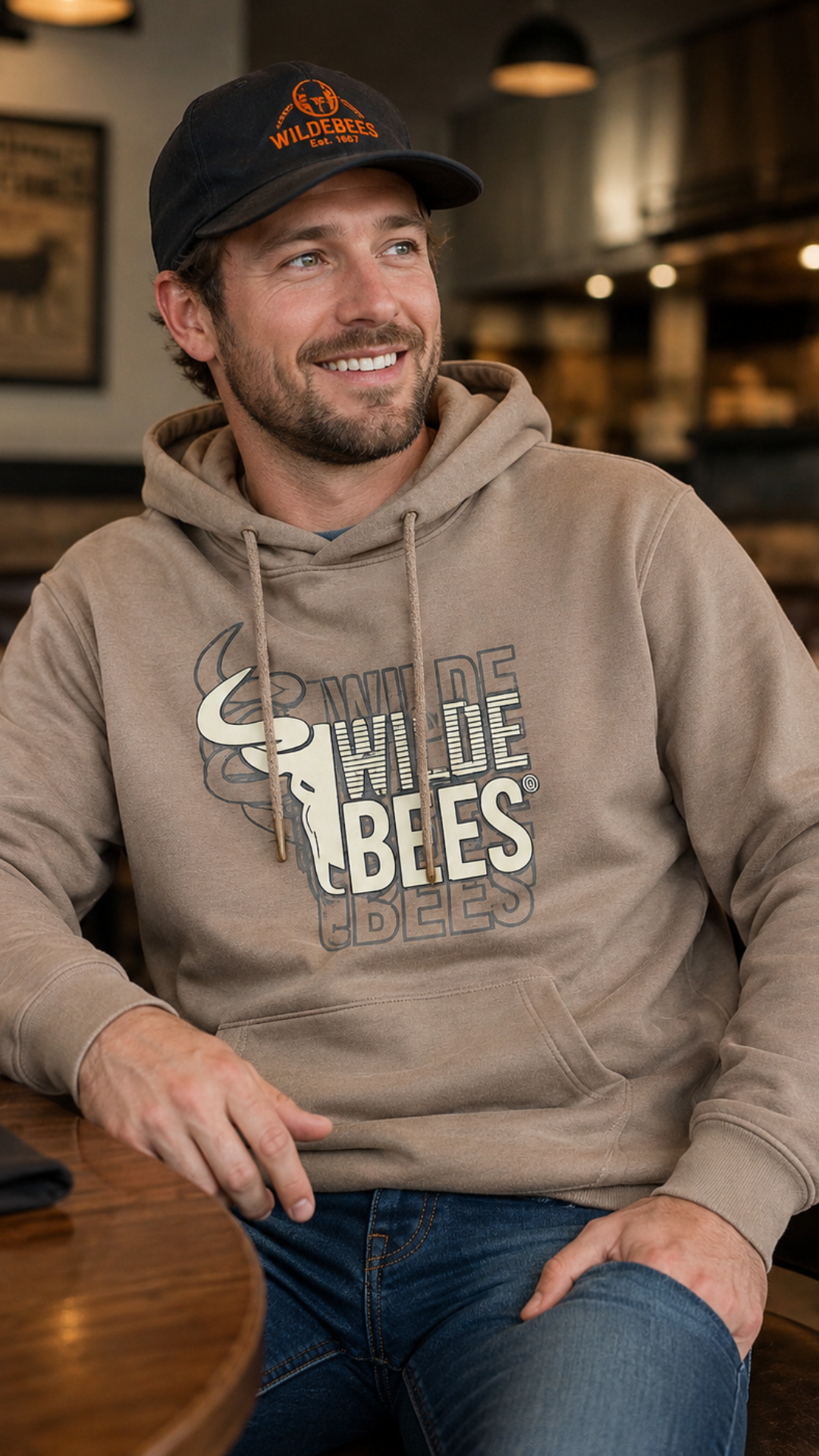 CC - Wildebees - Stagger Keyline Repeat Hoody - Khaki