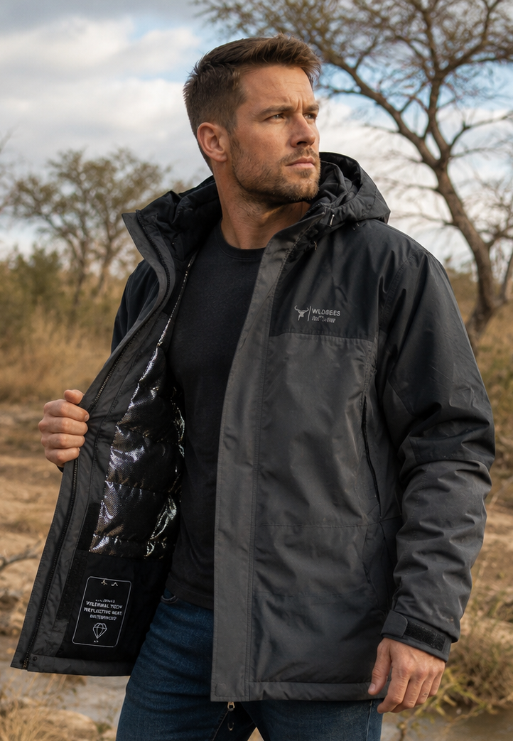 CC - Wildebees - Thermal Tech Reflective Heat Waterproof Jacket Flint/Gargoyle - Image 2