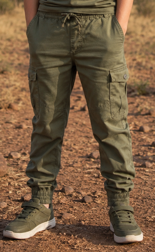 KK - Wildebees - Cargo Jogger Pants Olive Green