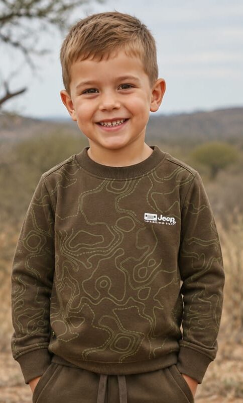 CC - Jeep - Kids Crew Neck Sweater Olive