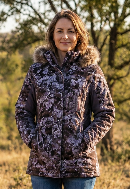 CC - Wildebees - Ladies Hooded Padded Parka Jacket Bark