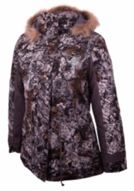 CC - Wildebees - Ladies Hooded Padded Parka Jacket Bark - Image 2